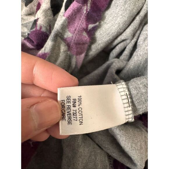 Croft & Barrow XL Purple Floral Long Sleeve Top Soft Cotton Casual Blouse NWT - Picture 2 of 7